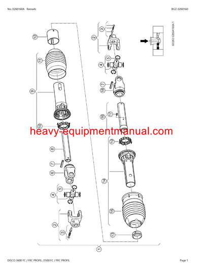 CLAAS DISCO 3600 FC/FRC PROFIL 3500 FC/FRC PROFIL MOWER PARTS CATALOG MANUAL SN F7101001-F7101319