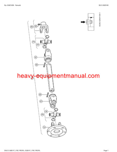 CLAAS DISCO 3600 FC/FRC PROFIL 3500 FC/FRC PROFIL MOWER PARTS CATALOG MANUAL SN F7101320-F7109999