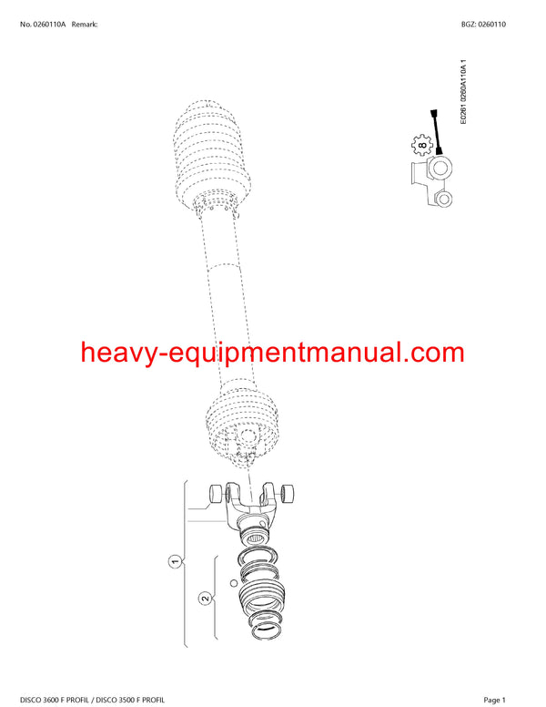 CLAAS DISCO 3600 F PROFIL DISCO 3500 F PROFIL MOWER PARTS CATALOG MANUAL SN F7001001-F7001113