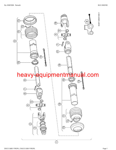 PDF Claas 3600, 3500 F Profil Disco Mower Parts Manual