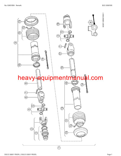 CLAAS DISCO 3600 F PROFIL DISCO 3500 F PROFIL MOWER PARTS CATALOG MANUAL SN F7001001-F7001113
