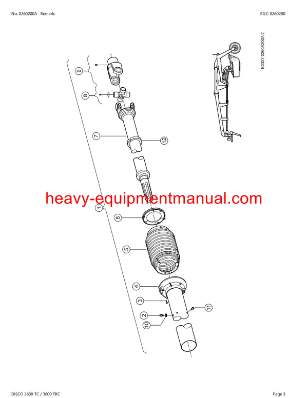 CLAAS DISCO 3600 TC / 3600 TRC MOWER PARTS CATALOG MANUAL SN F9101001-F9199999