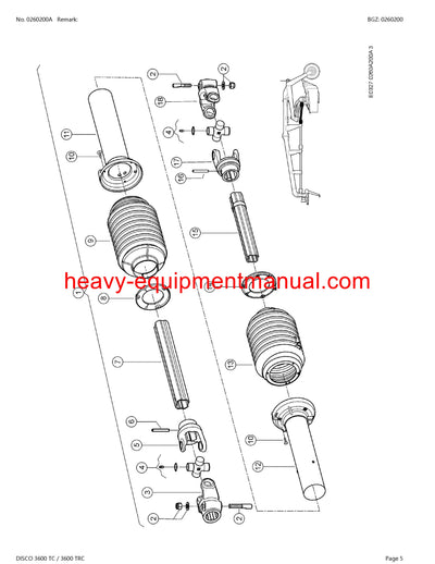 CLAAS DISCO 3600 TC / 3600 TRC MOWER PARTS CATALOG MANUAL SN F9101001-F9199999