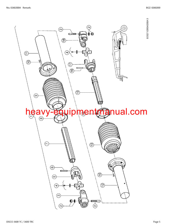 CLAAS DISCO 3600 TC / 3600 TRC MOWER PARTS CATALOG MANUAL SN F9101001-F9199999