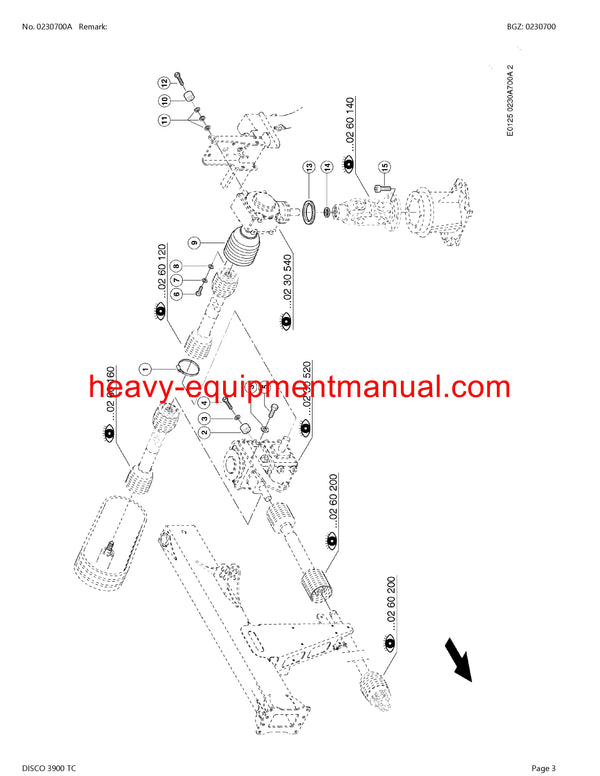 PDF Claas 3900 TC Disco Mower Parts Manual