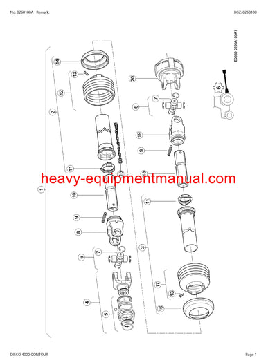 PDF Claas 4000 Disco Contour Mower Parts Manual