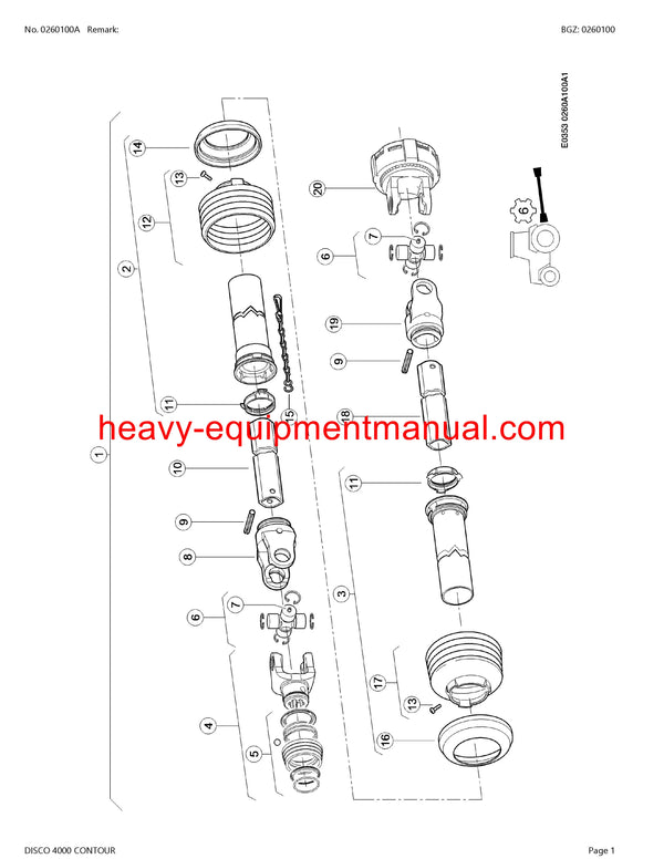 CLAAS DISCO 4000 CONTOUR MOWER PARTS CATALOG MANUAL SN F8301001-F8309999