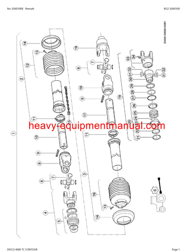 CLAAS DISCO 4000 TC CONTOUR MOWER PARTS CATALOG MANUAL SN F9201001-F9299999