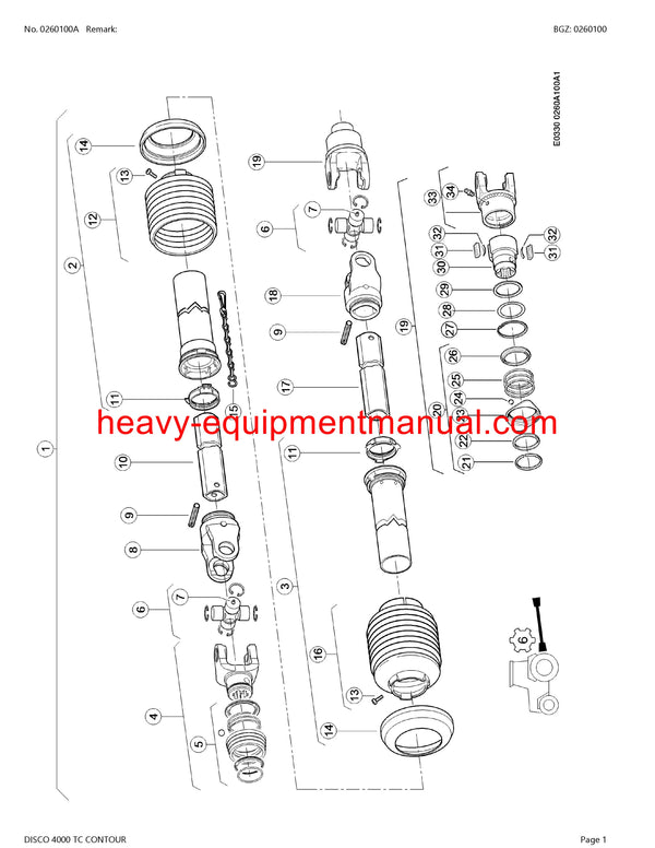 PDF Claas 4000 TC Disco Contour Mower Parts Manual