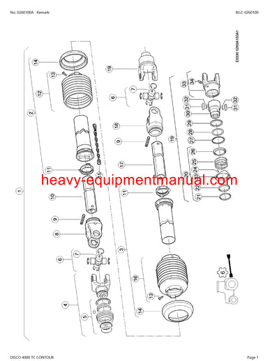 CLAAS DISCO 4000 TC CONTOUR MOWER PARTS CATALOG MANUAL SN F9201001-F9299999