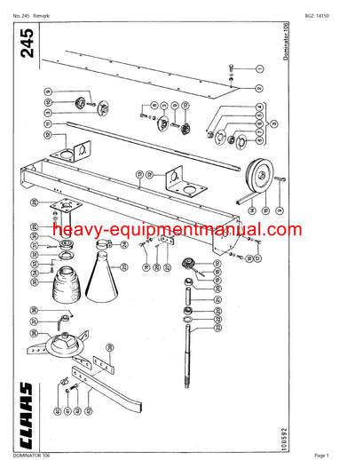 PDF Claas 106 Dominator Combine Parts Manual