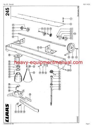 CLAAS DOMINATOR 106 COMBINE PARTS CATALOG MANUAL (SN: 14300019-14399999)