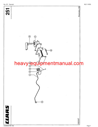 PDF Claas 106 Dominator Combine Parts Manual