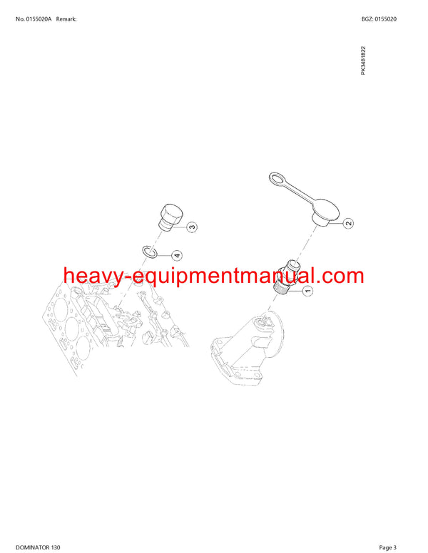 CLAAS DOMINATOR 130 COMBINE PARTS CATALOG MANUAL (SN: 45600011-45699999)