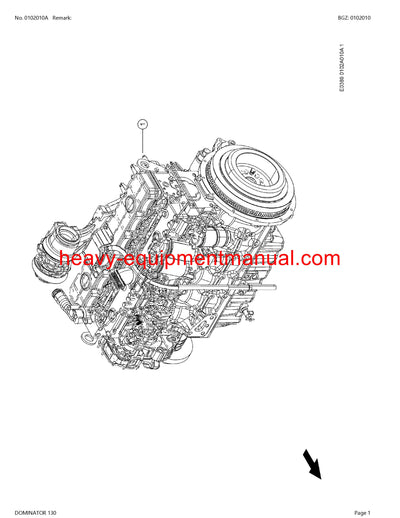 CLAAS DOMINATOR 130 COMBINE PARTS CATALOG MANUAL (SN: 45600011-45699999)
