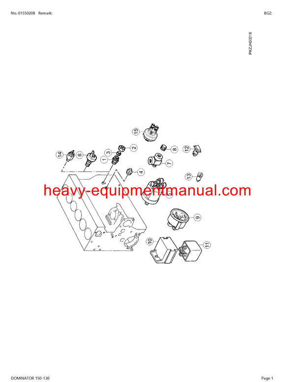 CLAAS DOMINATOR 150-130 COMBINE PARTS CATALOG MANUAL (SN: 20000011-20099999)