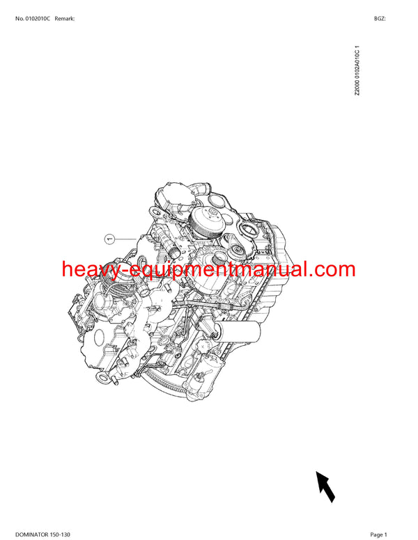 CLAAS DOMINATOR 150-130 COMBINE PARTS CATALOG MANUAL (SN: 20000011-20099999)