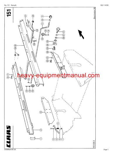 PDF Claas 38 Dominator Combine Parts Manual