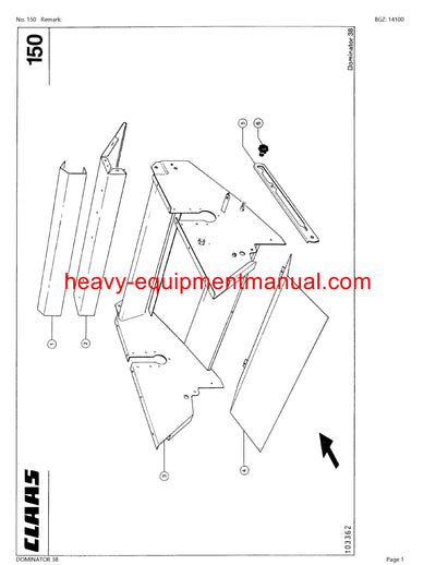 PDF Claas 38 Dominator Combine Parts Manual
