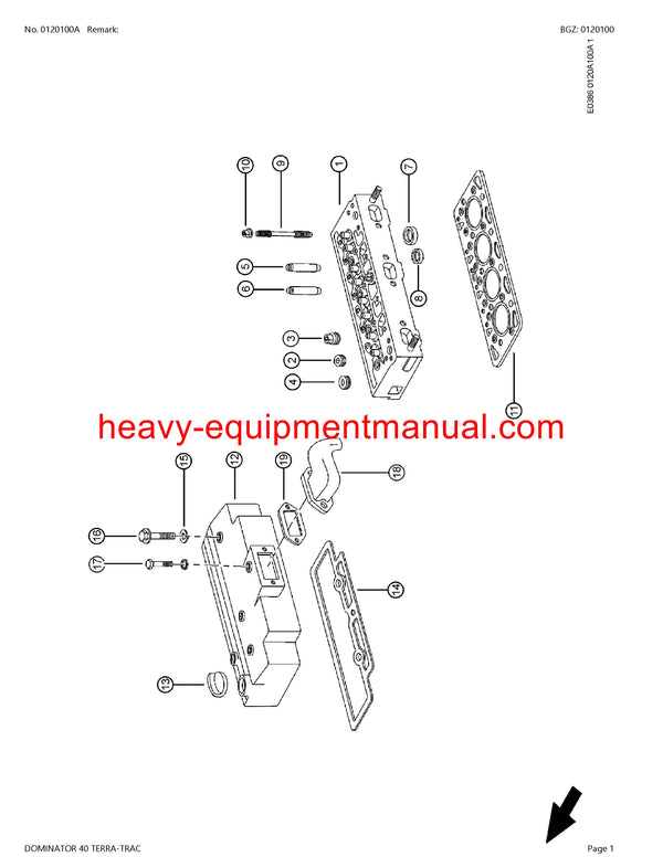 PDF Claas 40 Dominator Terra-Trac Combine Parts Manual