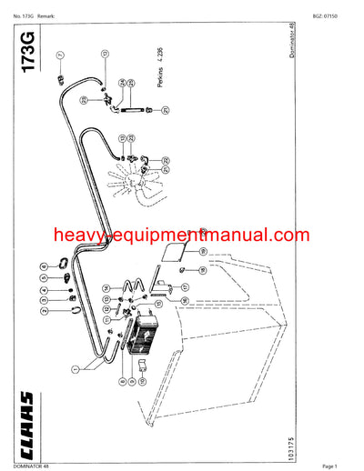 CLAAS DOMINATOR 48 COMBINE PARTS CATALOG MANUAL