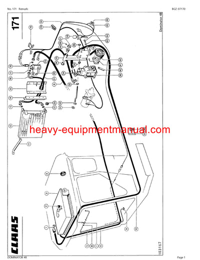 CLAAS DOMINATOR 48 COMBINE PARTS CATALOG MANUAL