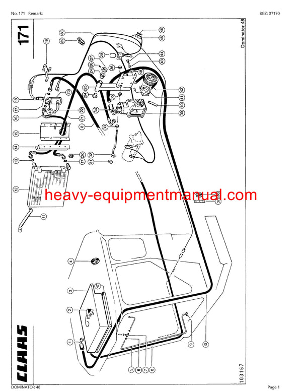 CLAAS DOMINATOR 48 COMBINE PARTS CATALOG MANUAL