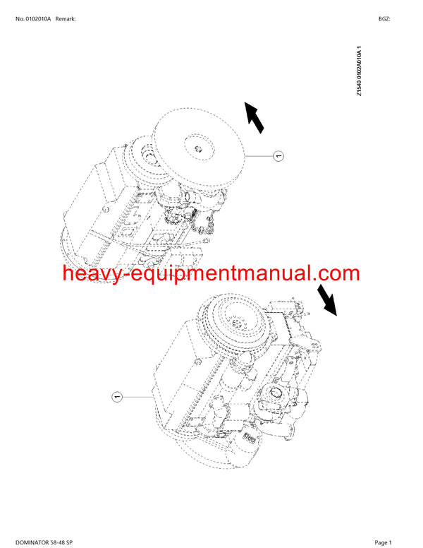 CLAAS DOMINATOR 58-48 SP COMBINE PARTS CATALOG MANUAL