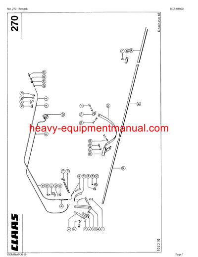 CLAAS DOMINATOR 68 COMBINE PARTS CATALOG MANUAL