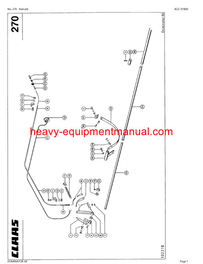 PDF Claas 68 Dominator Combine Parts Manual