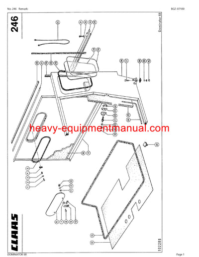 PDF Claas 68 Dominator Combine Parts Manual