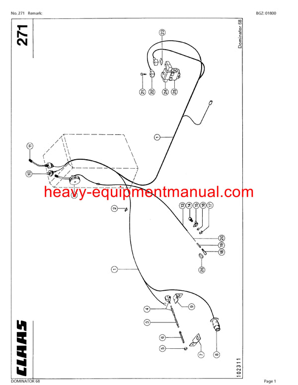 CLAAS DOMINATOR 68 COMBINE PARTS CATALOG MANUAL