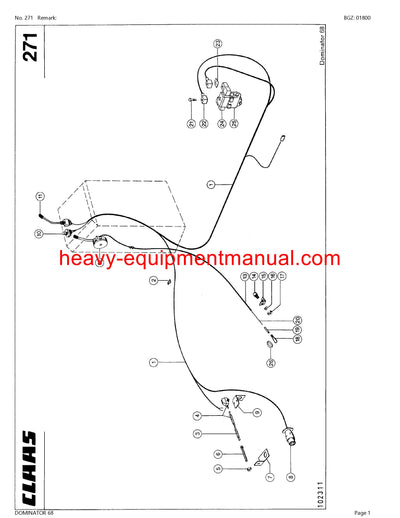 PDF Claas 68 Dominator Combine Parts Manual