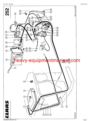 PDF Claas 68 R/SR Dominator Combine Parts Manual
