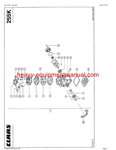 PDF Claas 68 R/SR Dominator Combine Parts Manual