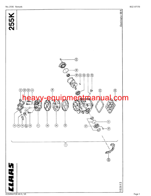 PDF Claas 68 R/SR Dominator Combine Parts Manual