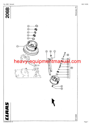PDF Claas 76 Dominator Combine Parts Manual