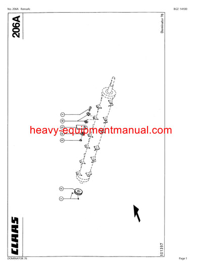 PDF Claas 76 Dominator Combine Parts Manual