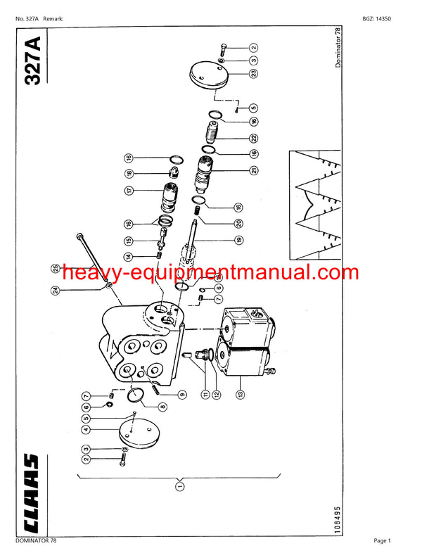 CLAAS DOMINATOR 78 COMBINE PARTS CATALOG MANUAL