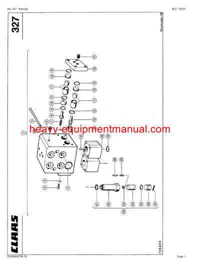 PDF Claas 78 Dominator Combine Parts Manual