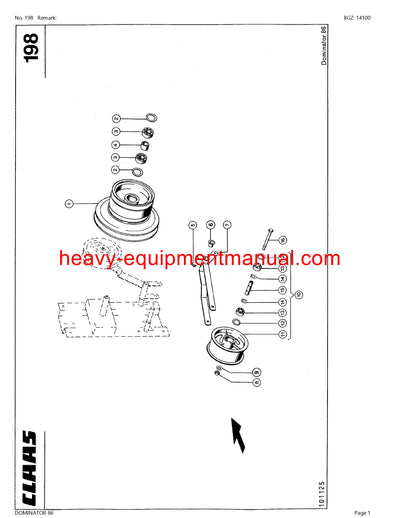 CLAAS DOMINATOR 86 COMBINE PARTS CATALOG MANUAL