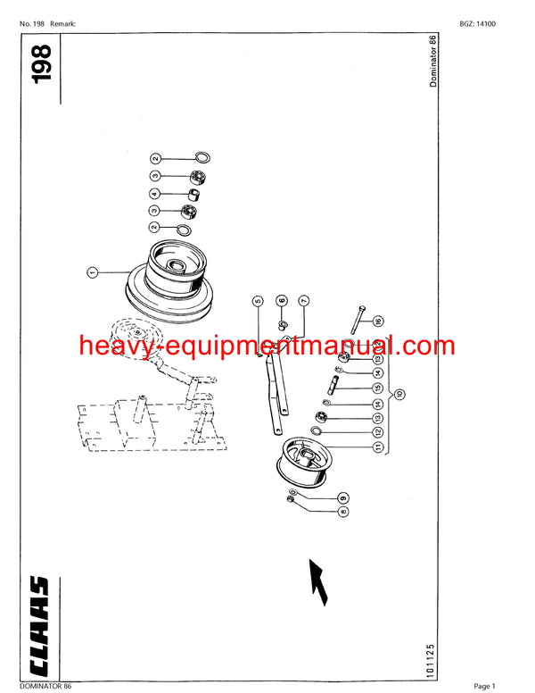 CLAAS DOMINATOR 86 COMBINE PARTS CATALOG MANUAL