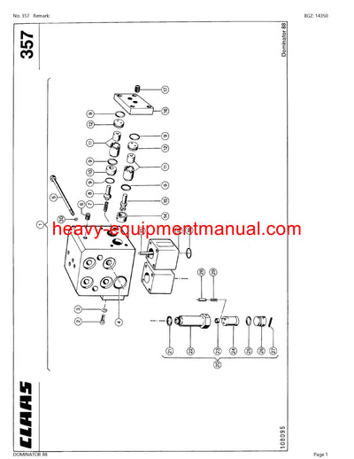 PDF Claas 88 Dominator Combine Parts Manual