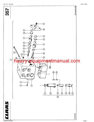 CLAAS DOMINATOR 88 COMBINE PARTS CATALOG MANUAL