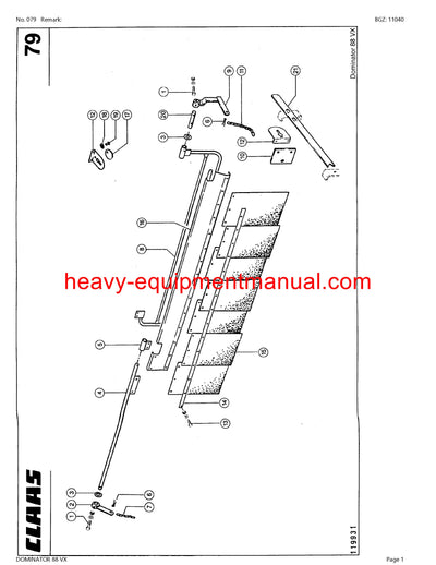PDF Claas 88 VX Dominator Combine Parts Manual