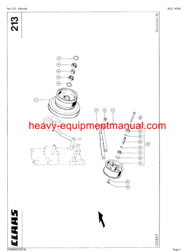 PDF Claas 96 Dominator Combine Parts Manual