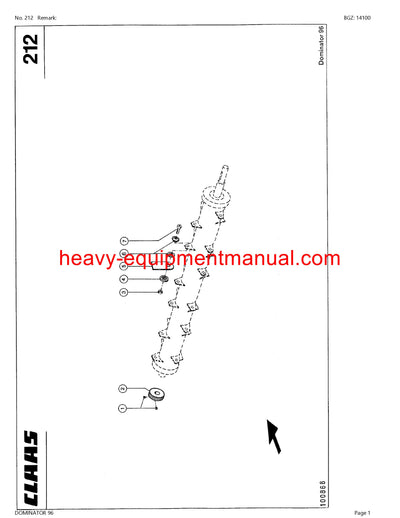 PDF Claas 96 Dominator Combine Parts Manual