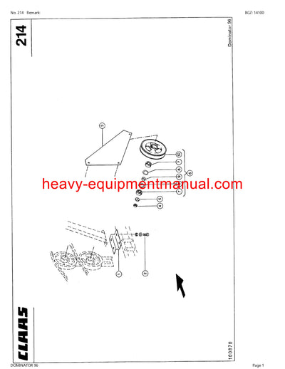 PDF Claas 96 Dominator Combine Parts Manual