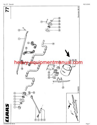 PDF Claas 98 VX Dominator Combine Parts Manual