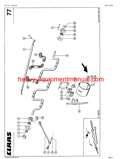 CLAAS DOMINATOR 98 VX COMBINE PARTS CATALOG MANUAL